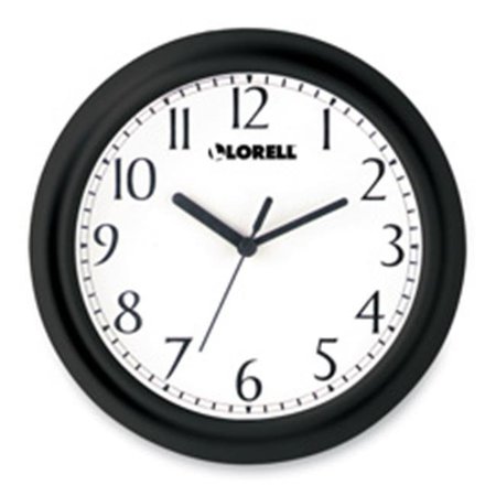 CLOCK CREATIONS Wall Clock- 9in.- Arabic Numerals- White Dial-Black Frame CL127028